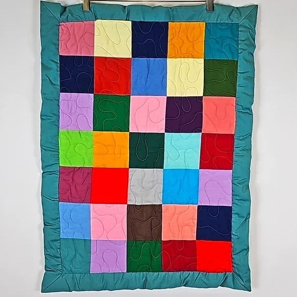 Quilted Patchwork Handmade Pillow Shams Pillowcases Set of 2 Ruffle Multi-Color - Picture 2 of 8